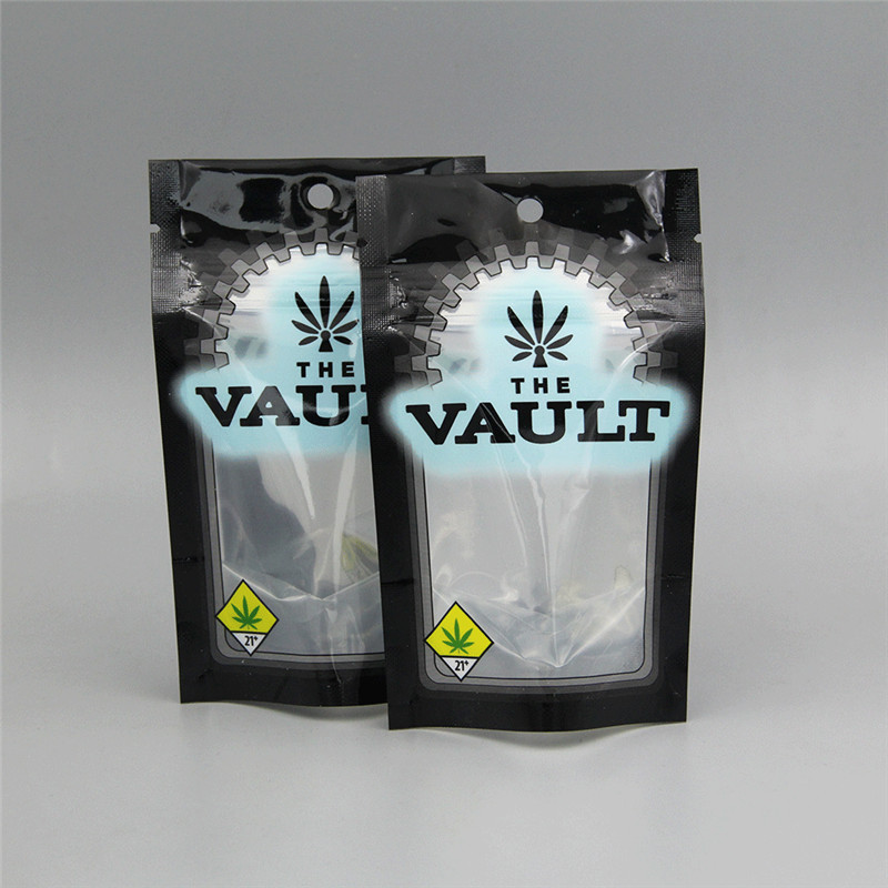 Custom resealable mylar ziplock pouch child proof weed packaging bag